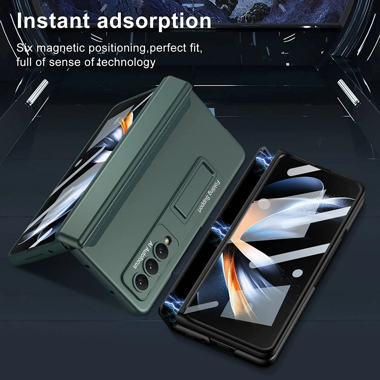 Galaxy Z Fold4 Bumper Protection Case With Kickstand - Image 4