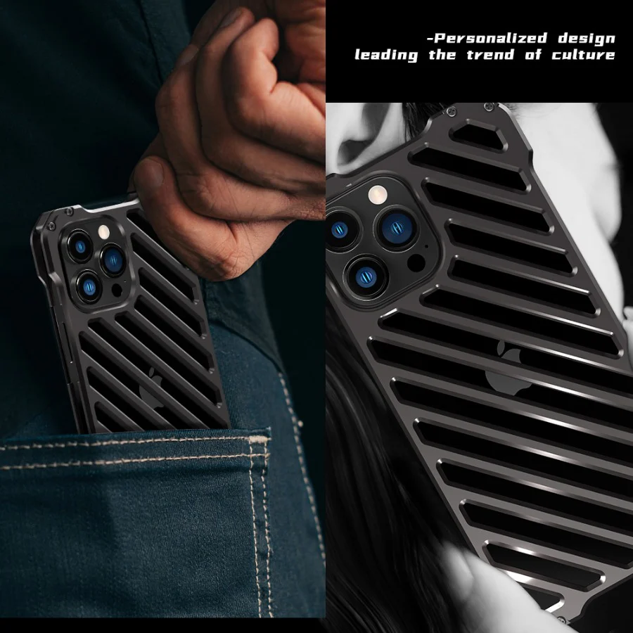 iPhone 13 Series R-Just Aluminium Alloy Grill Case - Image 5