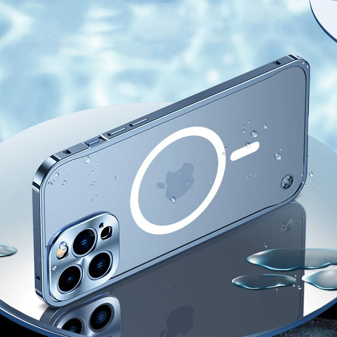 iPhone 14 Frosted Glass Magsafe Edition Magnetic Bumper Case - Image 3