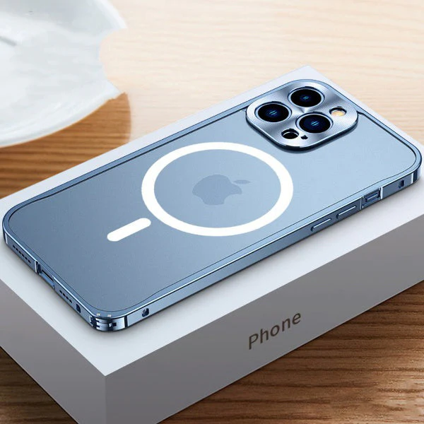 iPhone 14 Series Frosted Glass Magsafe Edition Magnetic Bumper Case - Image 4